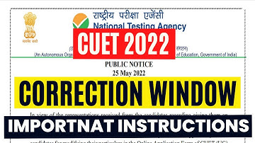 CUET Correction Window - Do