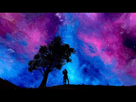 Painting "Under The Stars" Acrylic Timelapse