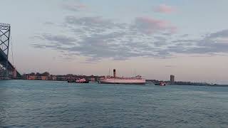 SS Keewatin Sails By Detroit