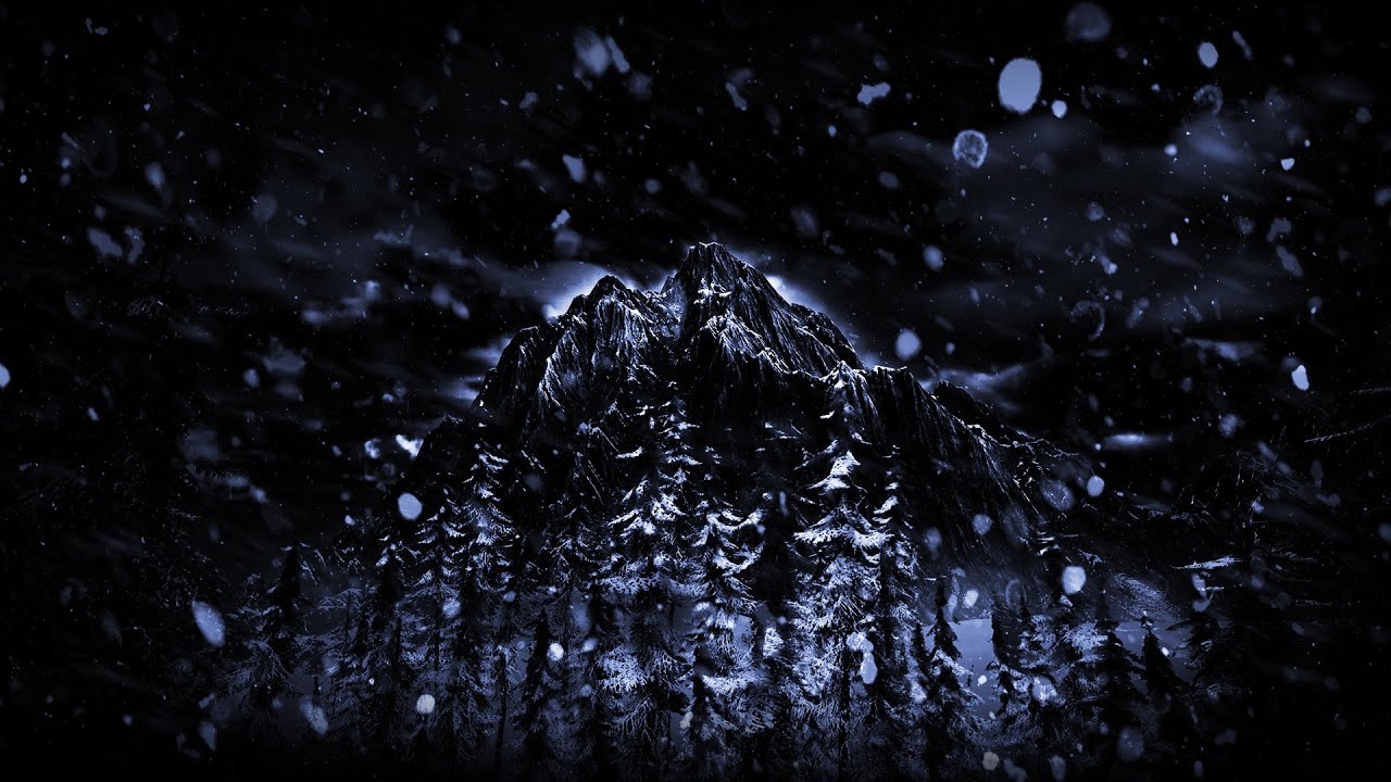 Snow Storm Sleep Sounds in the Mountains - Dimmed Screen |  Winter Storm for Sleeping - Fall Asleep