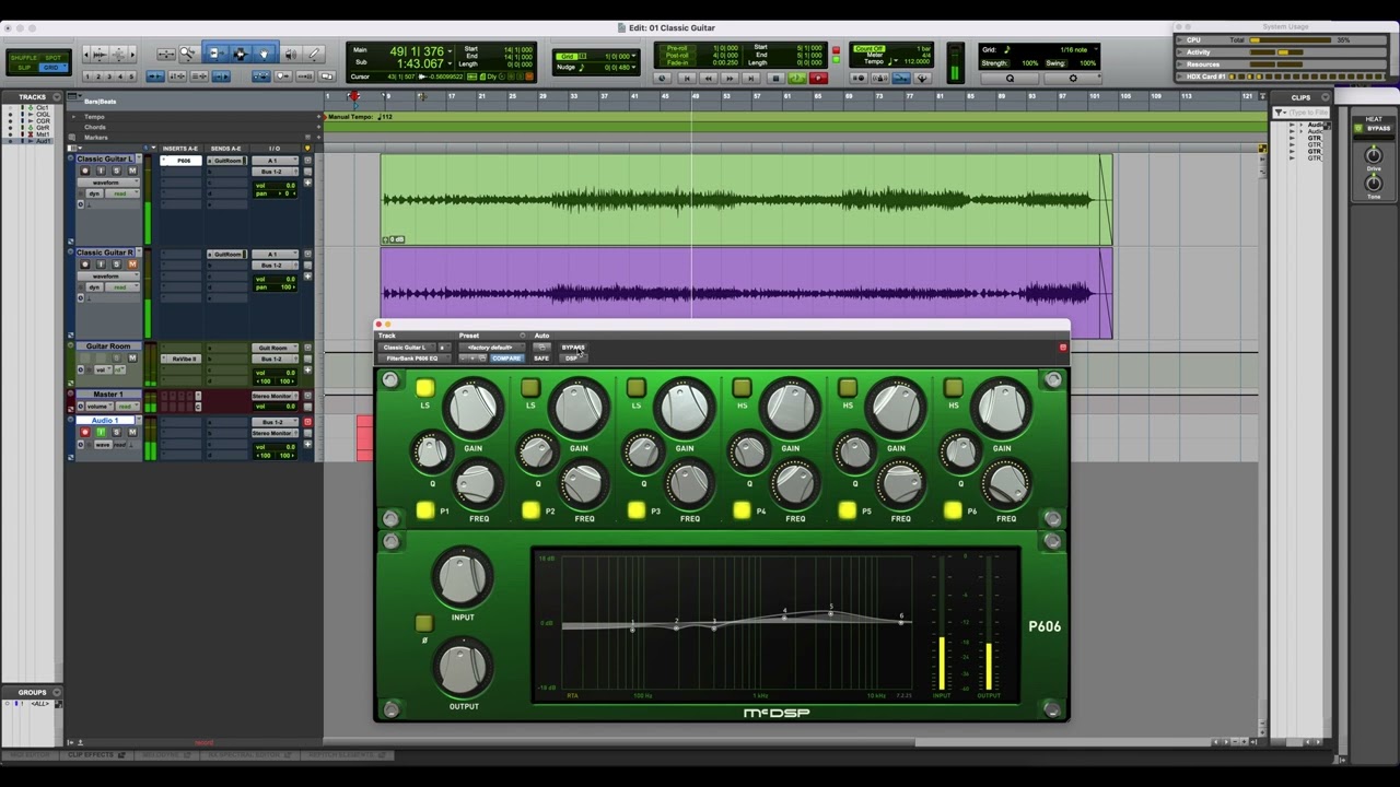 How to EQ Classical Guitar in Avid Pro Tools Ultimate 2024.6 | Using McDSP FilterBank DSP