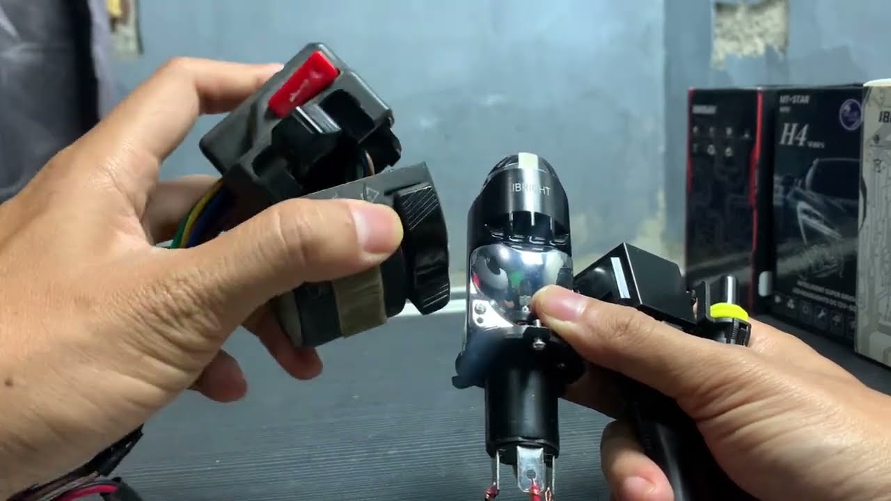 Pasti bisa, pasang saklar vixion menggunakan relay set ke lampu h4 cahaya biled