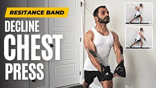 DECLINE CHEST PRESS WITH RESISTANCE BAND - LOWER CHEST WORKOUT | By Fitness My Life
