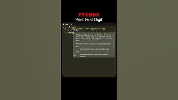 How to Print First Digit Python Language | #shorts #python #program