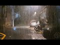 Rain walk in seoul lonely street relaxing sound for sleep study meditation white noise asmr