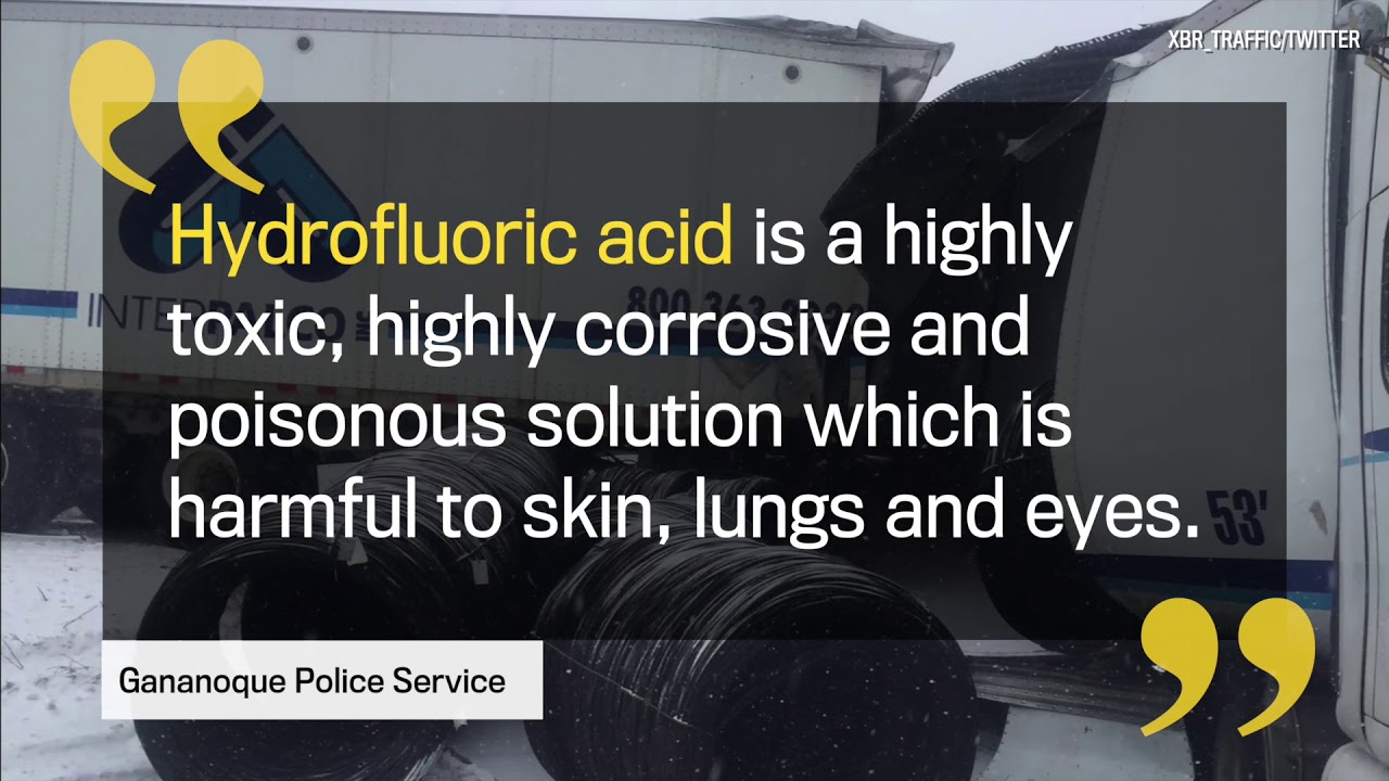 Massive 401 Accident near Brockville spills toxic chemicals - YouTube