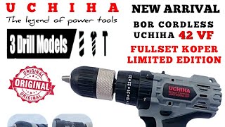 drill baterai  beton besi kayu mesin bor impact cordless charger UCHIHA 42vol matabor sampai 13mm ori