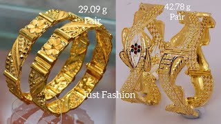 Latest Gold Bangle Designs with Weight ||Just Fashion