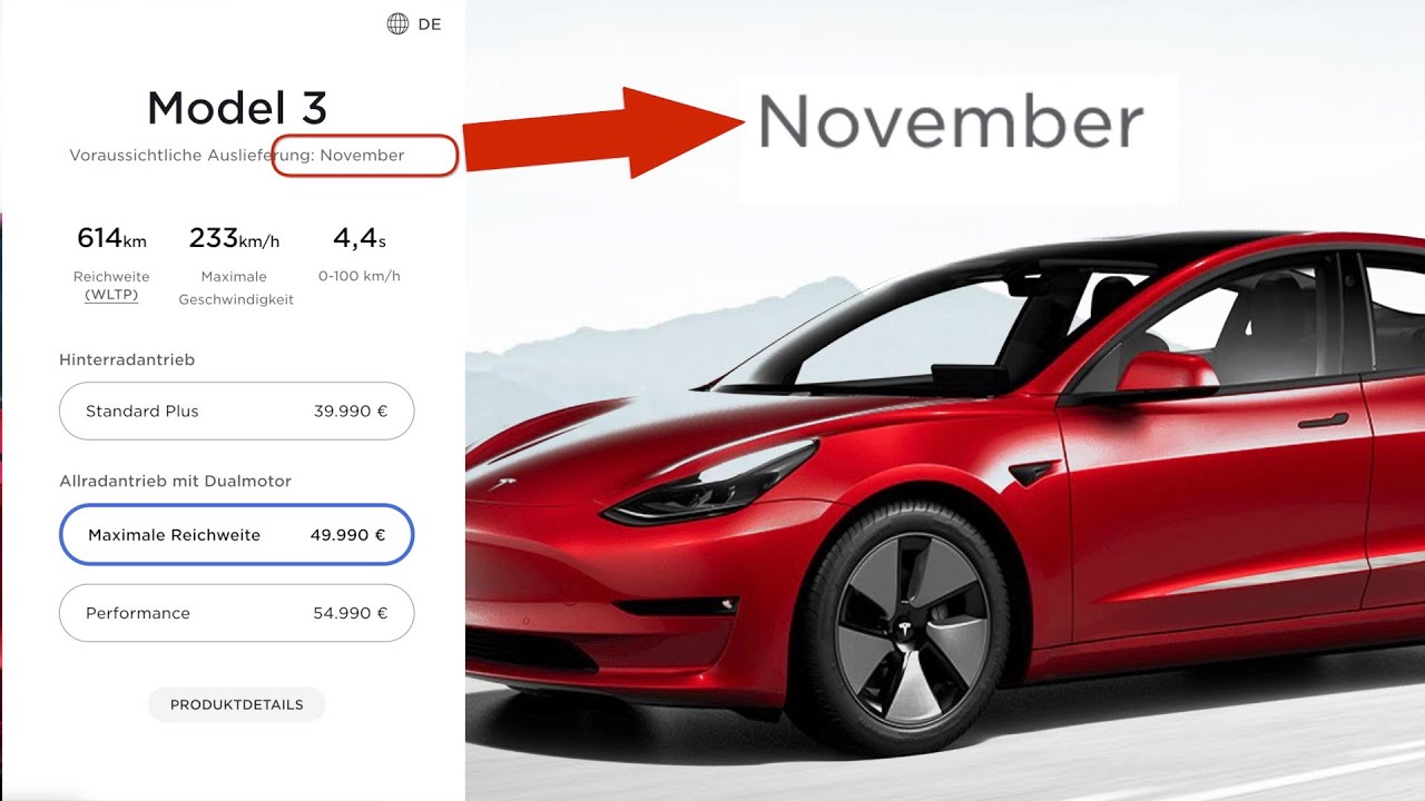 model 3 wartezeit bis november tesla s3xy cybrtrk online konfigurator stand 25 07 2021 youtube
