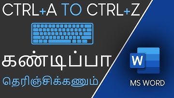 Ctrl A to Z Shortcut keys in MS Word in Tamil