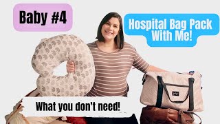 EASY & MINIMAL HOSPITAL BAG PACK WITH ME 2023 | WHAT YOU DON'T NEED TO BRING WITH YOU! | BABY #4!