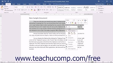 Word 2016 Tutorial Cutting, Copying, and Pasting Microsoft Training