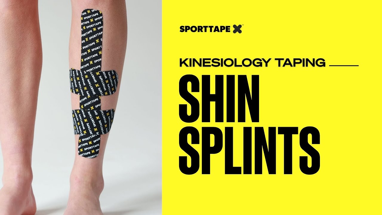 Как правильно накладывать тейп при болях в голени | Кинезиологический тейп при болях в передней б...