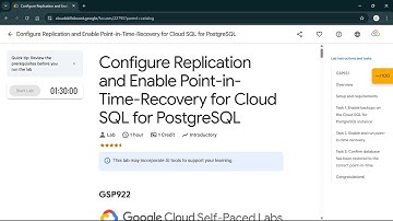 Configure Replication and Enable Point-in-Time-Recovery for Cloud SQL for PostgreSQL | #GSP922 #CLI