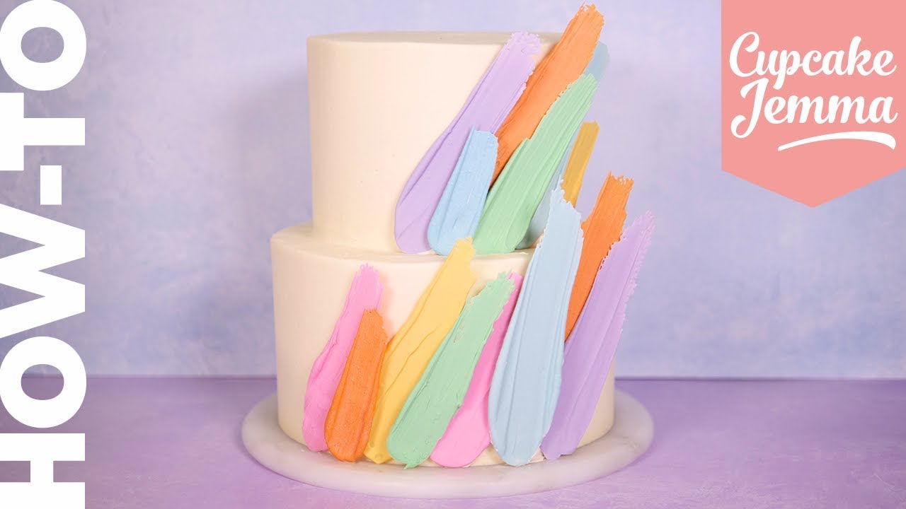 Brushstroke Layer Cake - Baking with Aimee.