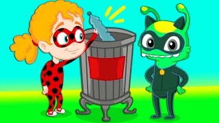 Groovy The Martian - Learn the colors recycling! Educational cartoons for kids and nursery rhymes!