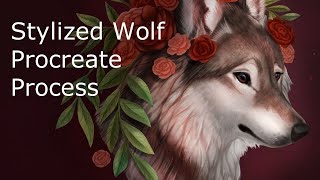 Roses• Stylized Wolf • Procreate Speedpaint by Noctualis 2,301 views 4 years ago 4 minutes, 6 seconds