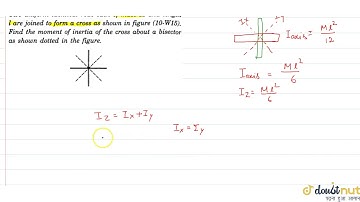 Two uniform identicla rods each of mass M and length l are joined to form a cross as shown in fi...