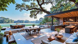 Tranquil Jazz & Refreshing Outside Living Room Ambience☕Soft Jazz Music Background in Lush Greenery screenshot 5