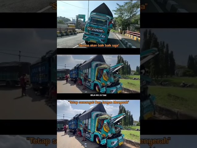 Truck putra ilham menggalamin laka di pantura tulis tadi pagi yg akan menuju kebali.#trukputrailham class=