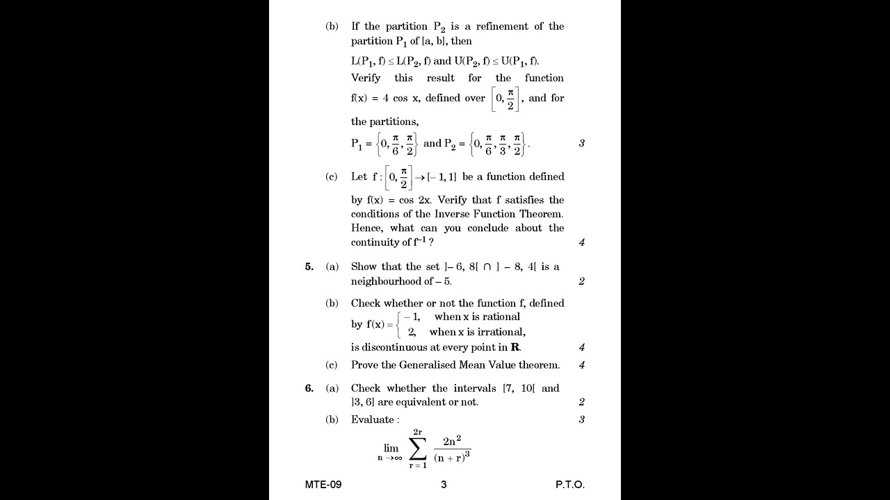 MTE - 09    December 2021 Question Paper