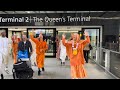 Sripada bhakti vikasa swami arrives at heathrow airport london