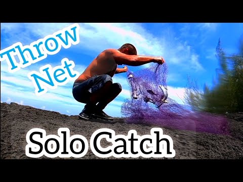 first solo catch/Throw net fishing/Hawaiian style throw net 