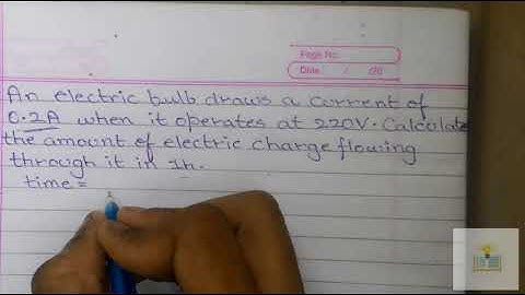 An electric current draws a current of 0.2A.Calculate the amount of electric charge in 1hr.