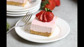 Strawberry Cheesecake Bars | Easy No-Bake Dessert Recipe