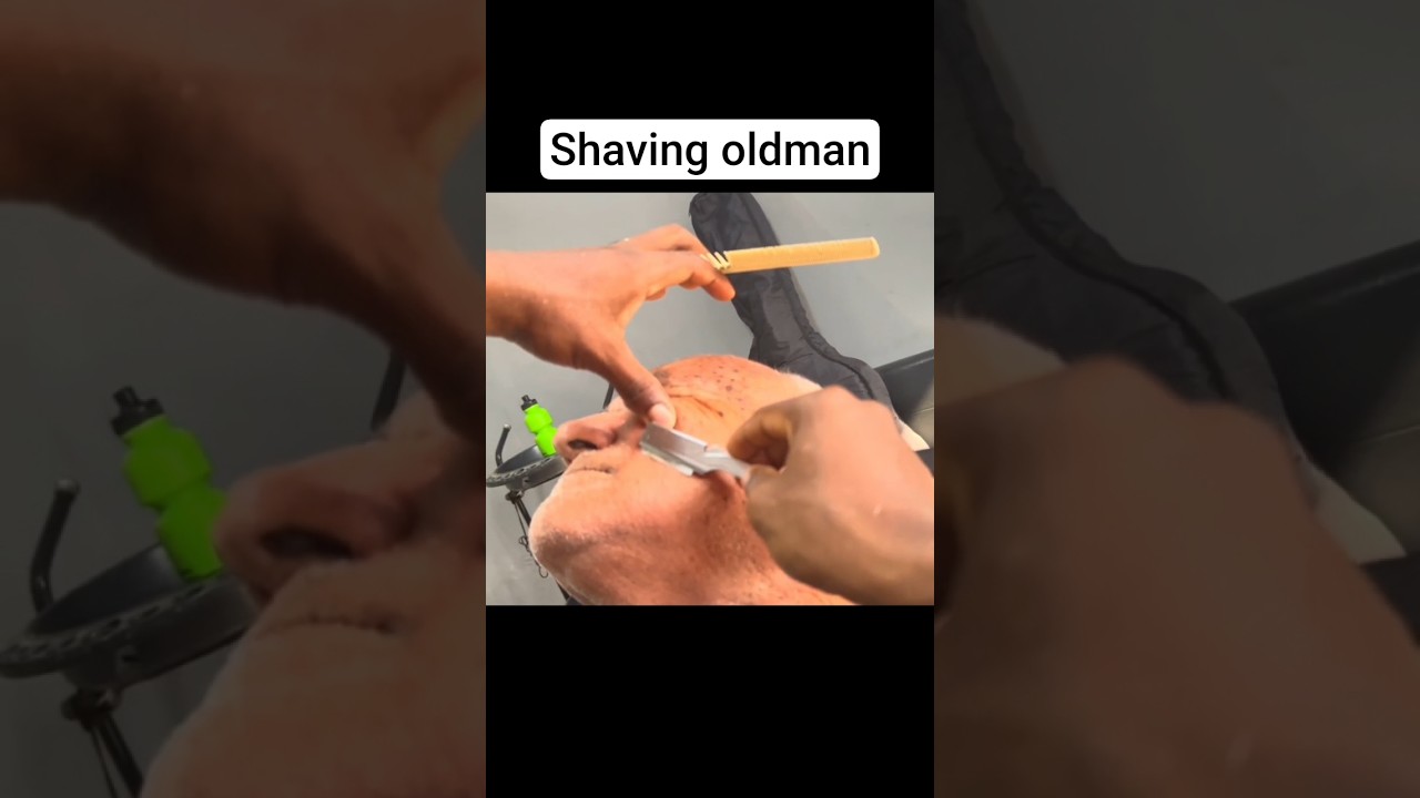 Shaving oldman beard #barbershop #haircut #asmrsounds #asmr #spa #barber