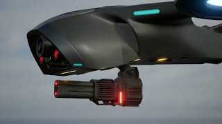 Sci-Fi Drone 03. Animations preview in Unreal Engine.