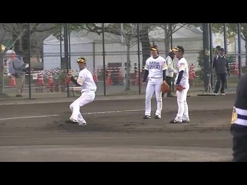 #36 送球練習 3 今宮健太選手 高田知季選手  金子圭輔選手 2016宮崎春季キャンプ