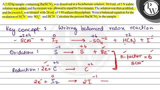 A \( 2.024 \mathrm{~g} \) sample containing \( \mathrm{Ba}(\mathrm{...