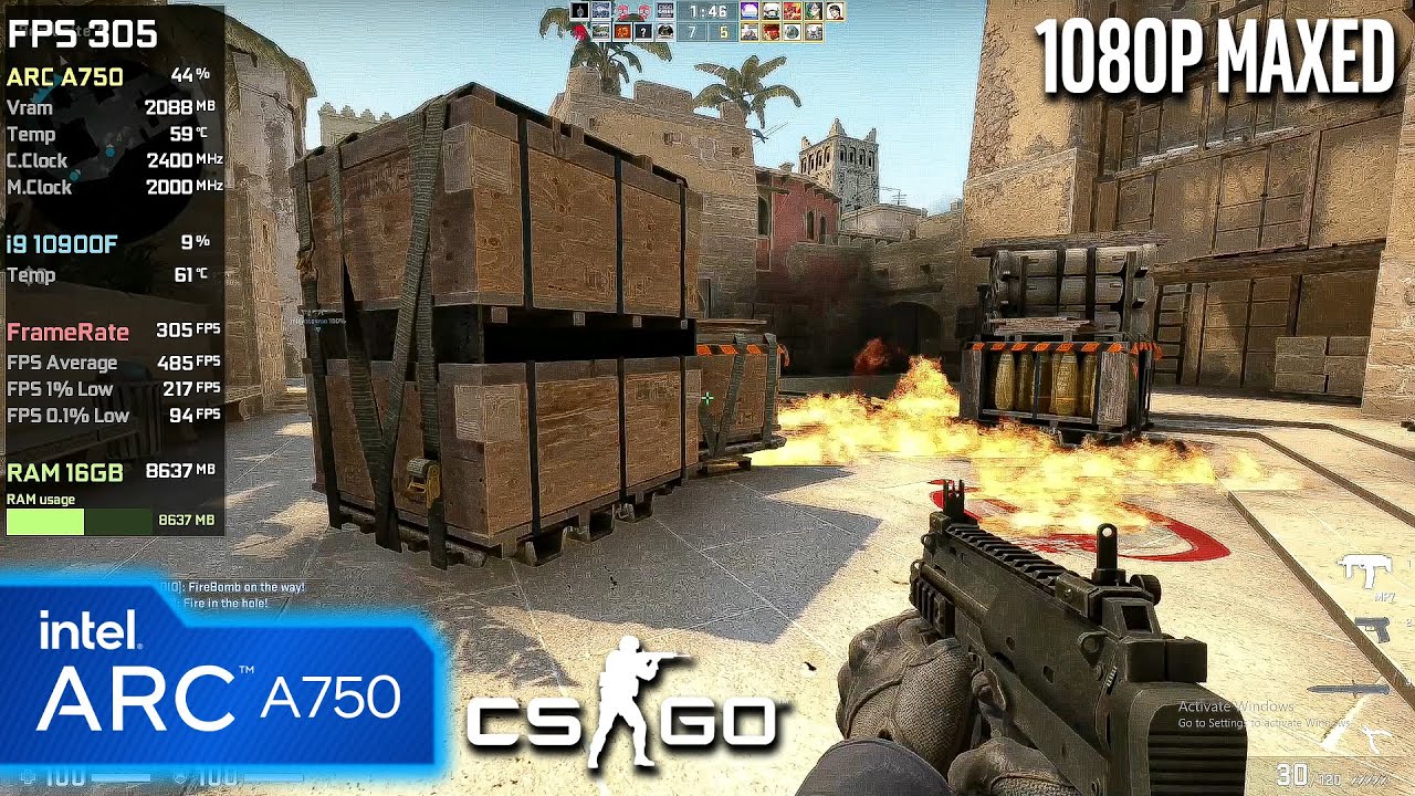 Intel ARC A750 | CS:GO - 1080p Maxed - YouTube