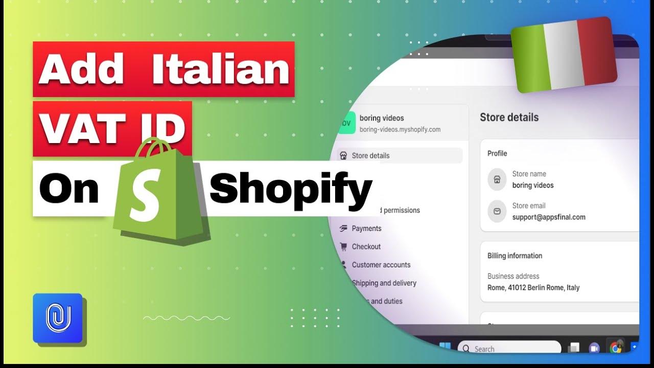 🇮🇹 How to add Italian VAT ID on Shopify Italy Shopify YouTube