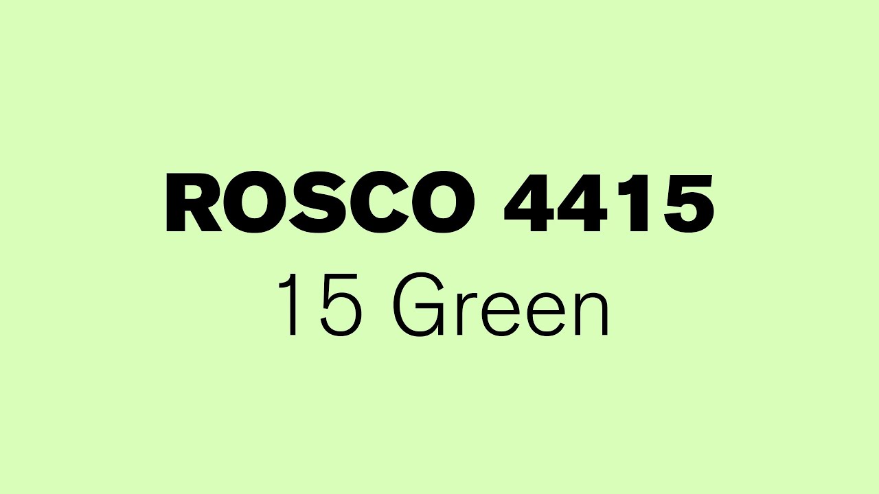 Rosco 4415 15 Green screen (CalColor) 10 hours 4K Color Gel Test