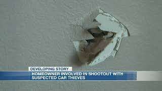 Homeowner arrested after shootout with suspected car thieves