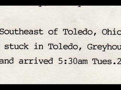 My hitch hiking log, 7000+ miles. Music: Pearl Jam's "Elderly Woman Behind the Counter In a Small Town"