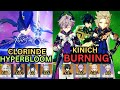 C0 Durin+C1 Kinich Burning &amp; C0 Clorinde HyperBloom|Genshin impact Spiral Abyss 6.2