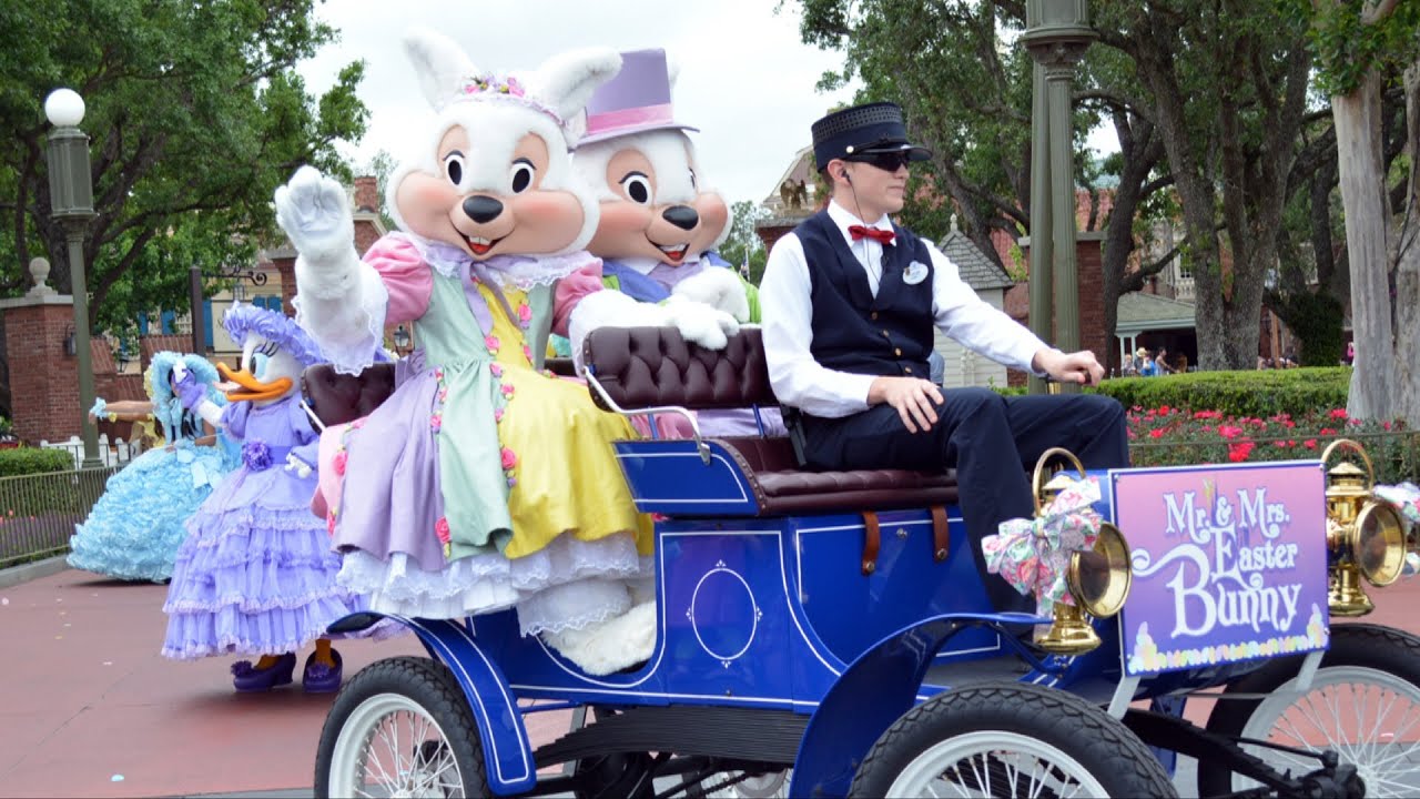 walt disney world vacation Happy Easter Parade 2014 at The Magic Kingdom with Mr & Mrs Easter Bunny, Azalea Trail Maids