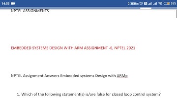 Embedded systems design with arm NPTEL assignment 6 solutions #nptel2021 #nptelsolutions