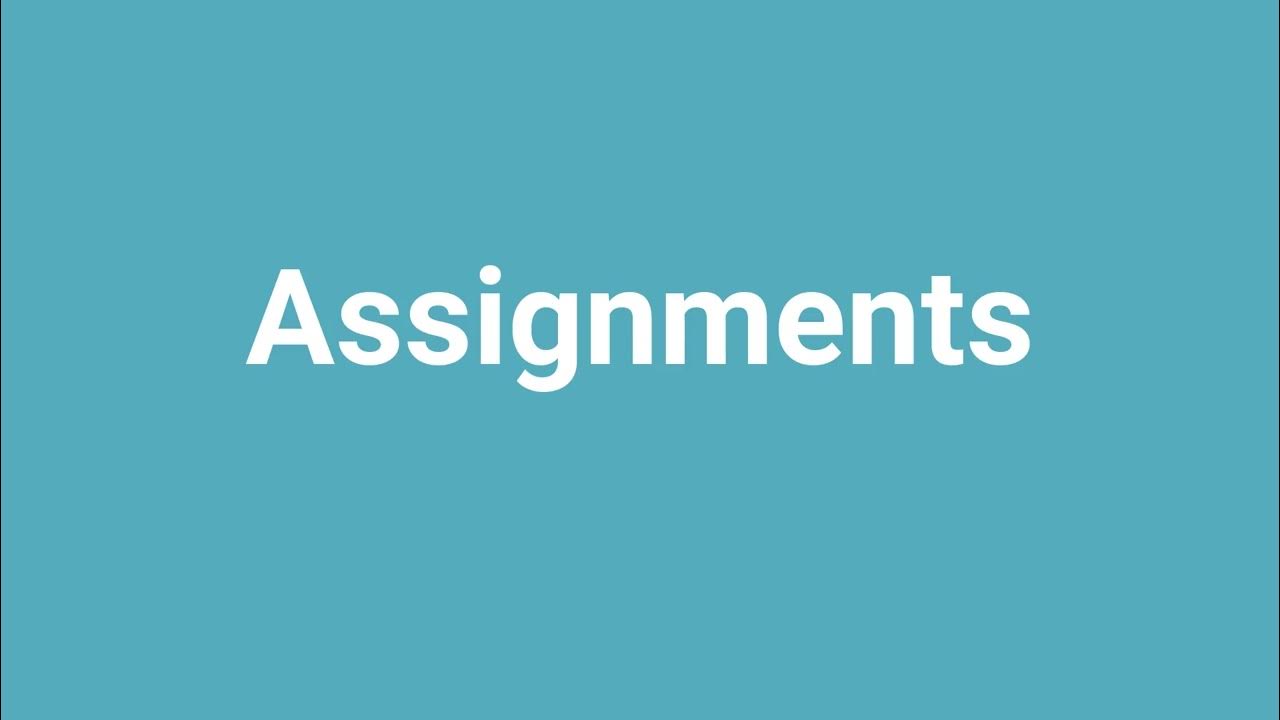 assignments meaning in english