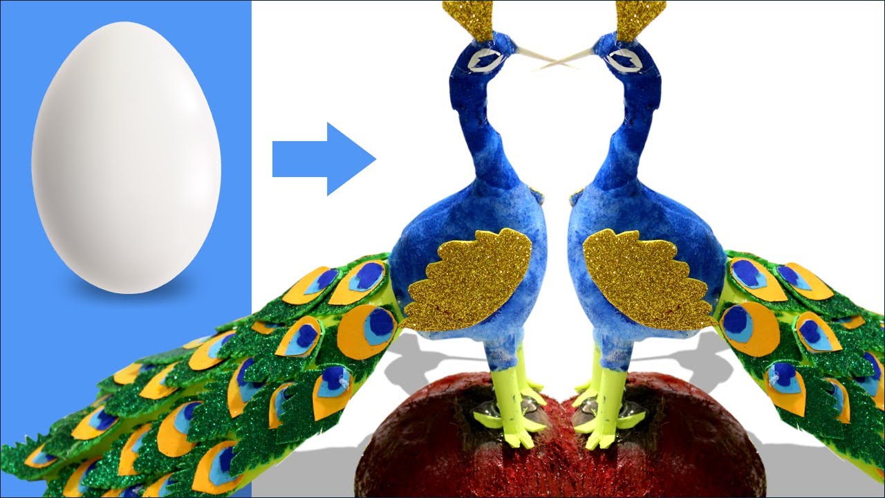 Peacock Making Craft | Peacock Making with Egg | Awesome Craft Idea from Egg Shell