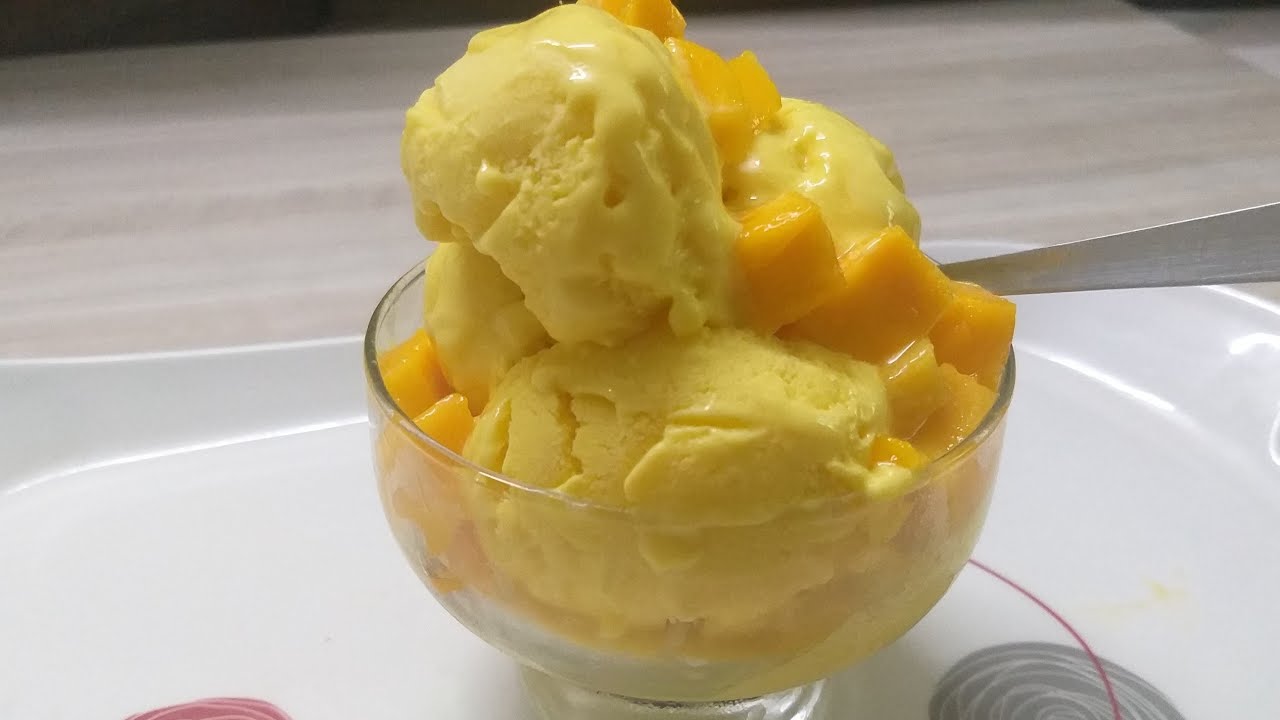 Mango Icecream in Lock Down Without Cream, Beater, Condense Milk | मैंगो आइसक्रीम । Mango Icecream | Food Kitchen Lab