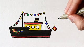 Zo teken je de Stoomboot van Sinterklaas! | Doodle Dag #51B