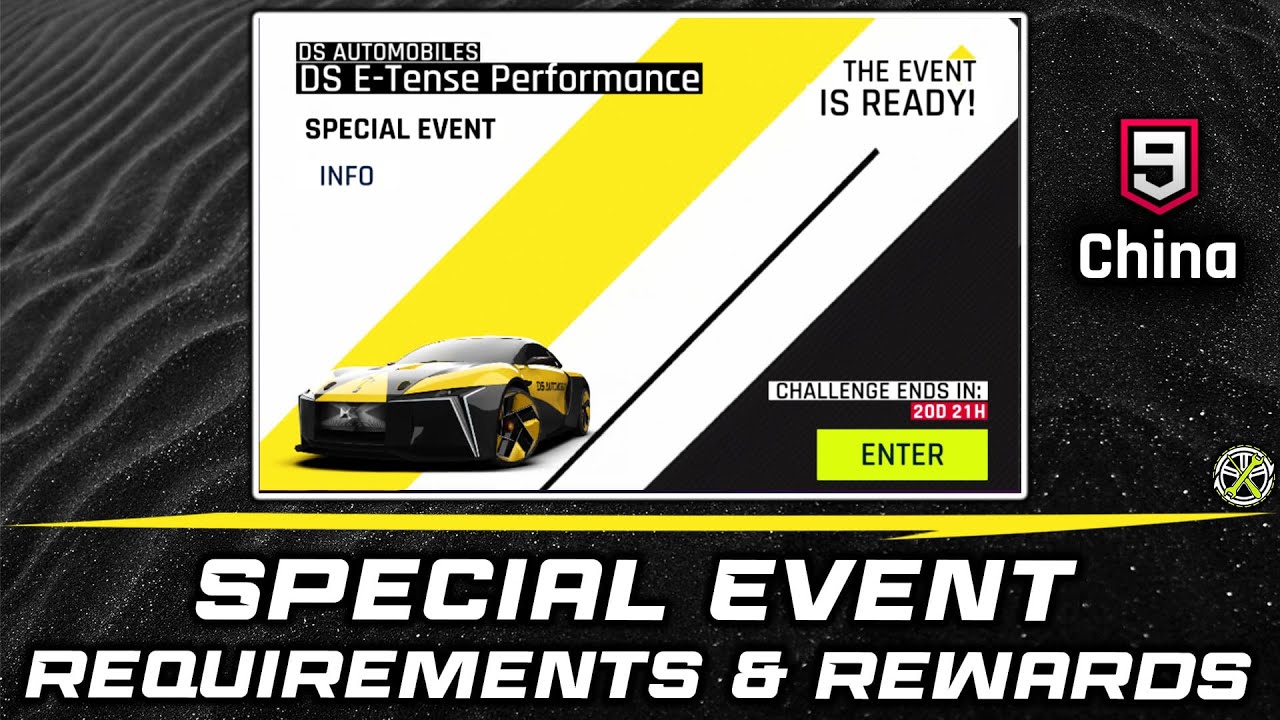 Asphalt 9 China | DS E-Tense Performance Special Event Requirements & Rewards