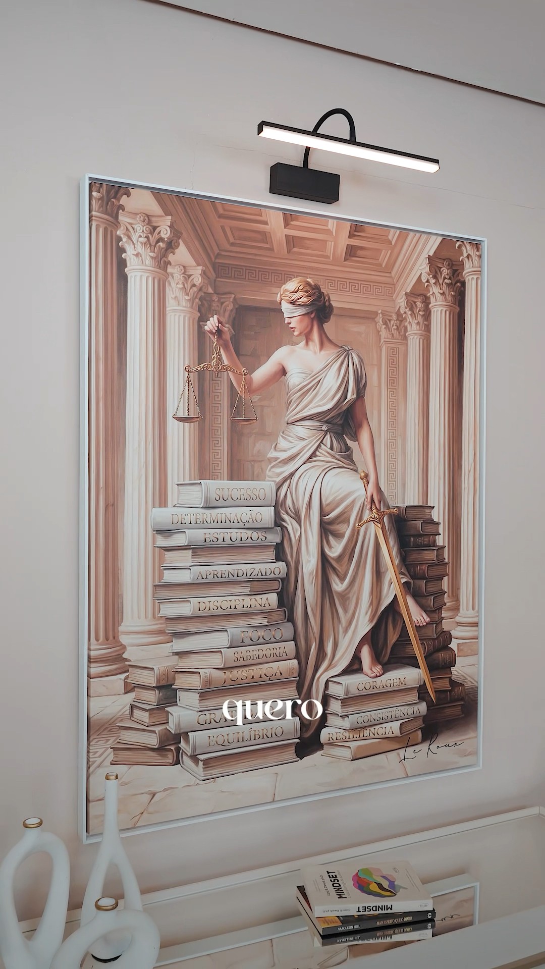 Vídeo de Quadro Themis A Guardiã do Conhecimento