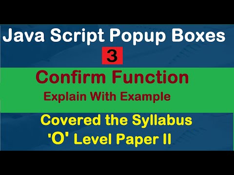 Confirm Function in javascript in Hindi, covered the syllabus of O & A level.