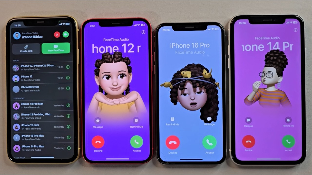 iPhone 11 iPhone X iPhone Xr iPhone 12 Incoming call Facetime Outgoing ...