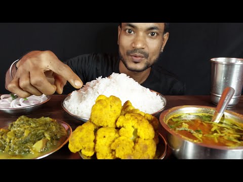 Eating Show Veg Thali Challenge Dal Chawal Gobi Sabji Indian Food Asmr Spicy Mukbang Eating Toton